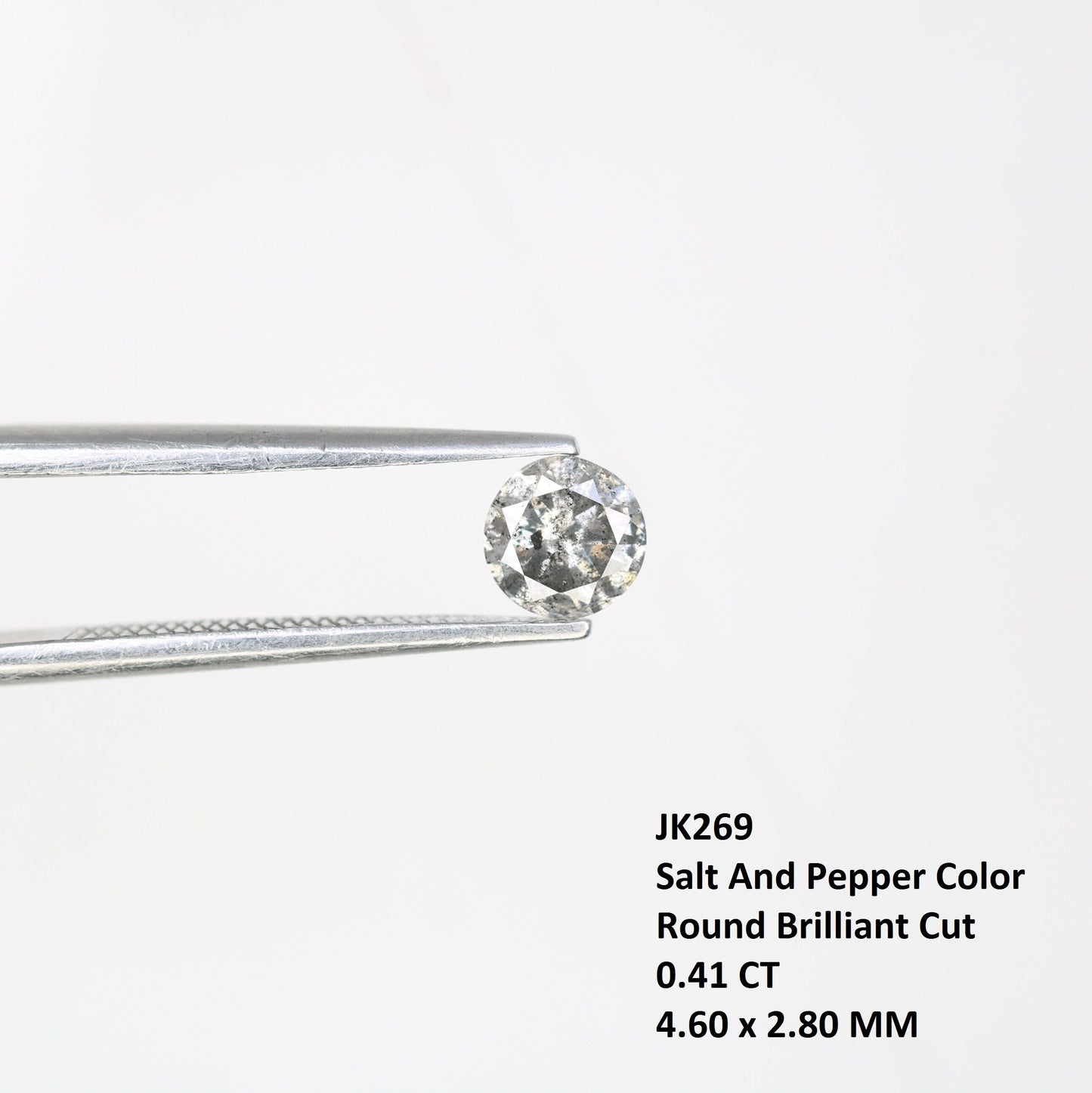 0.41 CT Natural Salt and Pepper Brilliant Cut Loose Diamond |Perfect for Proposal Ring, Diamond Pendant, or Gift for Her |Gold Ring Diamonds