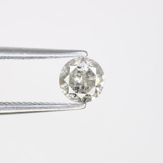 0.42 CT Salt and Pepper Diamond | Brilliant Cut Natural Stone for Wedding Jewelry & Custom Designs | Ideal Gift for Daughter