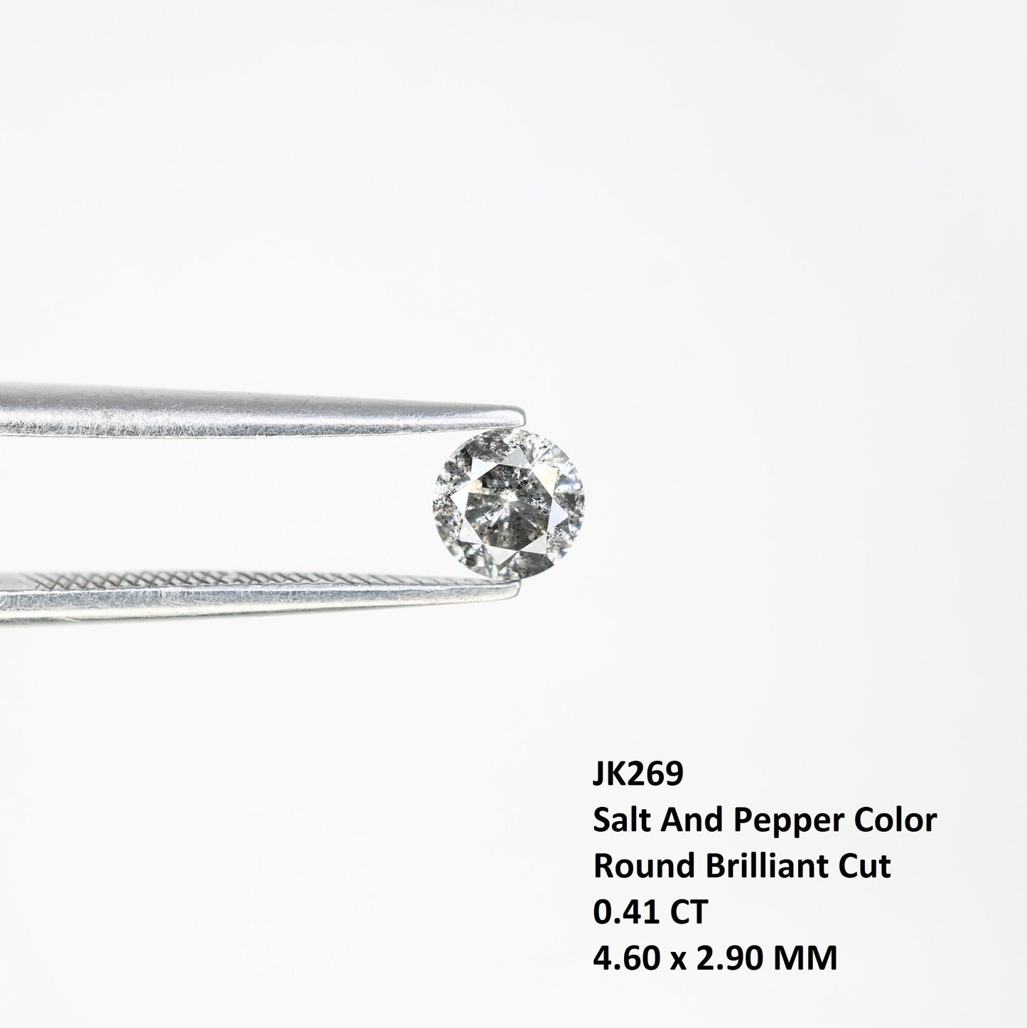 0.41 CT Salt and Pepper Round Brilliant Cut Diamond | Ideal for Engagement or Wedding Ring | Perfect Gift for Wife | Gold Ring Diamonds