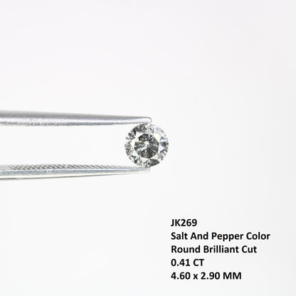 0.41 CT Salt and Pepper Round Brilliant Cut Diamond | Ideal for Engagement or Wedding Ring | Perfect Gift for Wife | Gold Ring Diamonds