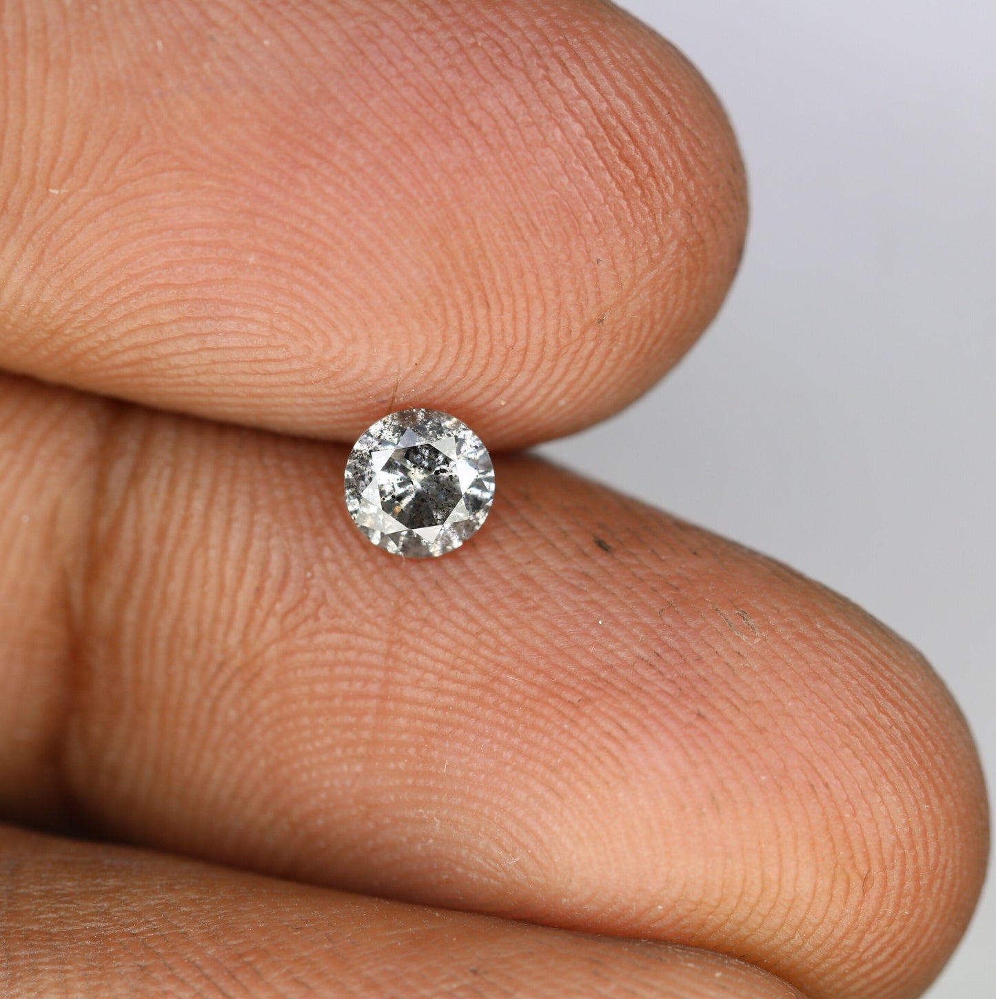 0.41 CT Salt and Pepper Round Brilliant Cut Diamond | Ideal for Engagement or Wedding Ring | Perfect Gift for Wife | Gold Ring Diamonds
