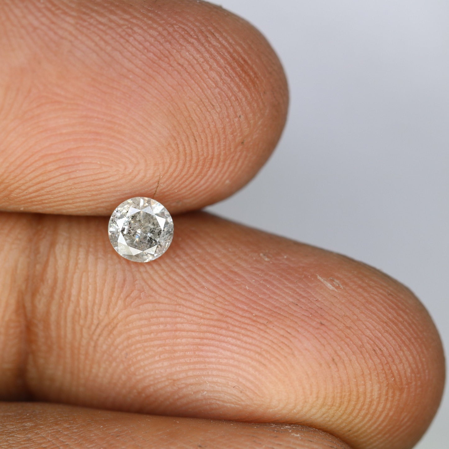 0.42 CT Salt and Pepper Diamond | Brilliant Cut Natural Stone for Wedding Jewelry & Custom Designs | Ideal Gift for Daughter