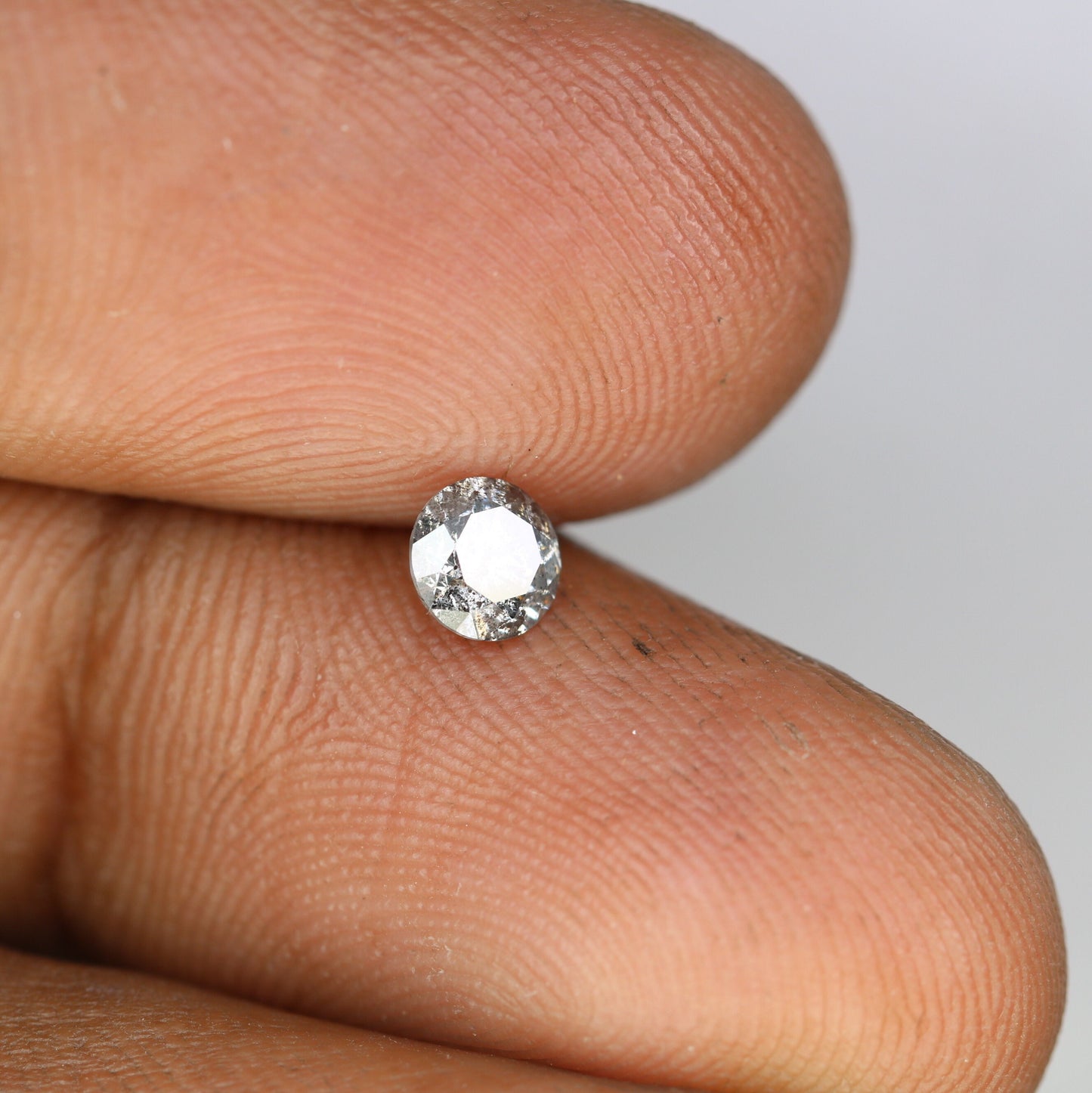 0.41 CT Salt and Pepper Round Brilliant Cut Diamond | Ideal for Engagement or Wedding Ring | Perfect Gift for Wife | Gold Ring Diamonds