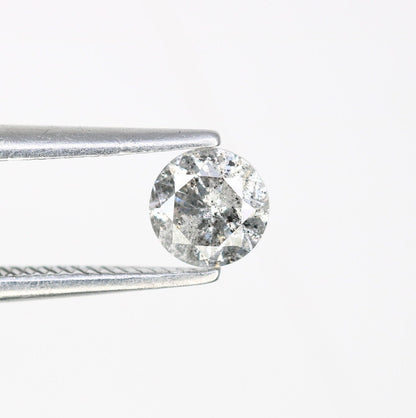 0.43 CT Loose Salt and Pepper Diamond | Brilliant Cut Natural Stone for Engagement Rings | Unique Wedding or Birthday Gift