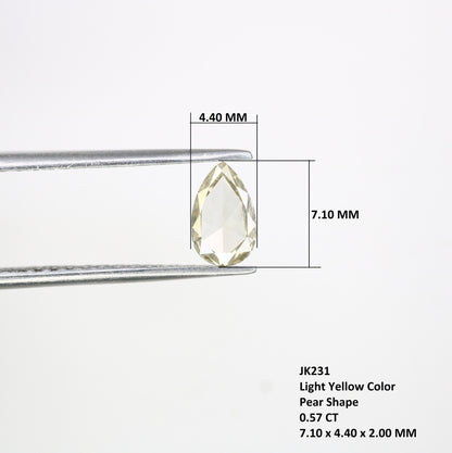 Loose Rose Cut Pear Diamond for Engagement Ring | Rustic Diamond for Gold Ring | Unique Gemstone for Custom Jewelry