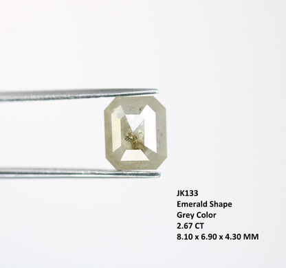 2.67 CT Emerald Cut Loose Diamond - Salt and Pepper Emerald Shape Diamond - Emerald For Wedding Ring - LABORDAY Offer - Customize Jewelry
