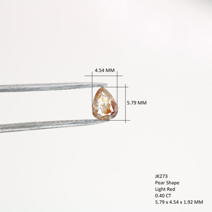0.4 CT Natural Rough Pear Shape Light Red Colour Loose Diamond For Engagement Ring, Wedding Jewlery, Gift For HerFor Gold Ring Diamonds