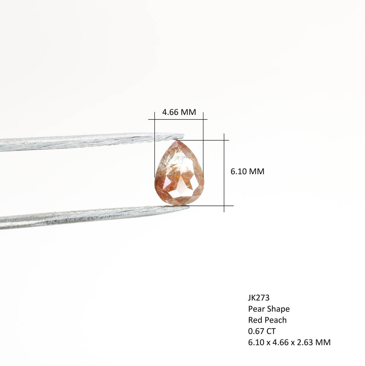 0.67 CT Pear Shape Red Colour Natural Loose Diamond For Engagement Ring, Wedding Jewlery, Gift For HerFor Gold Ring Diamonds