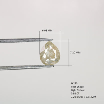 0.92 CT Pear Shape Light Yellow Diamond For Engagement Ring, Wedding Ring, JewleryFor Gold Ring Diamonds
