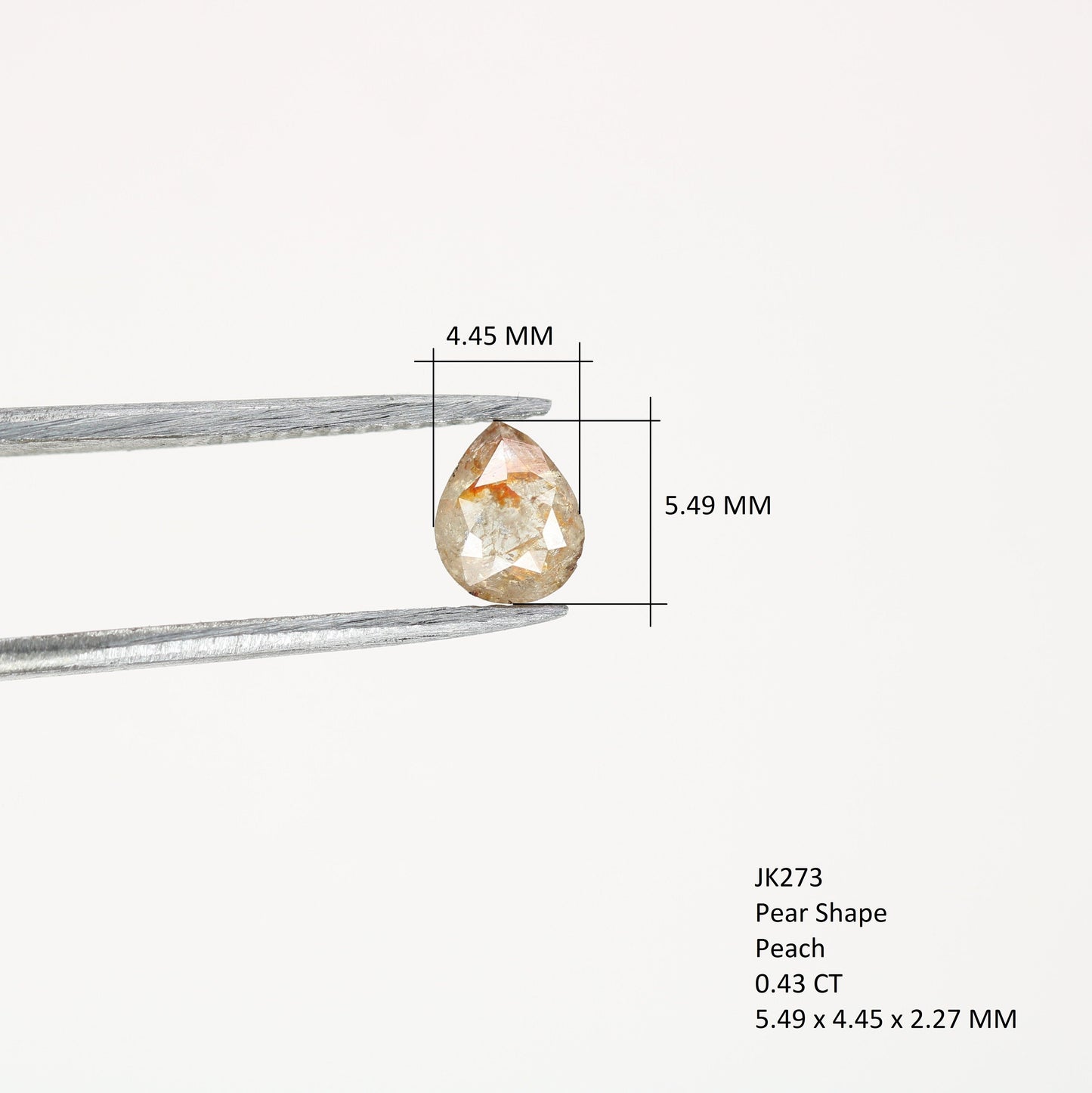 0.43 CT Peach Colour Natural Pear Shape Diamond For Wedding Ring, Engagement Ring, Gift For DaughterFor Gold Ring Diamonds