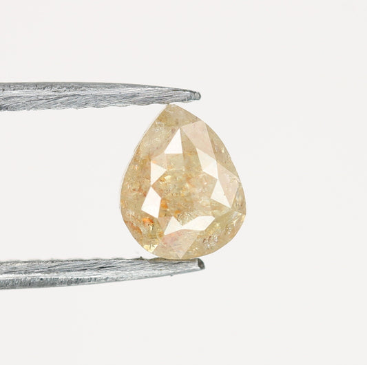 0.73 CT Natural Rustic Pear Shape Peach colour Diamond For Engagement Ring, Gift For Sister, Wedding GiftFor Gold Ring Diamonds