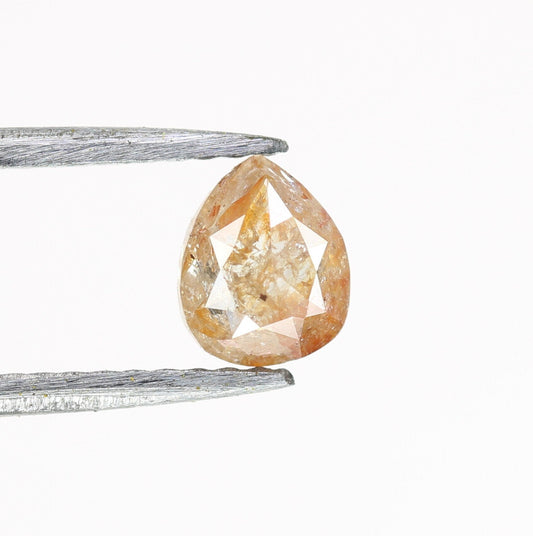 0.48 CT Natural Peach Colour Rustic Pear shape Diamond For Wedding Ring, Proposal Ring, Customized Jewlery MakingFor Gold Ring Diamonds