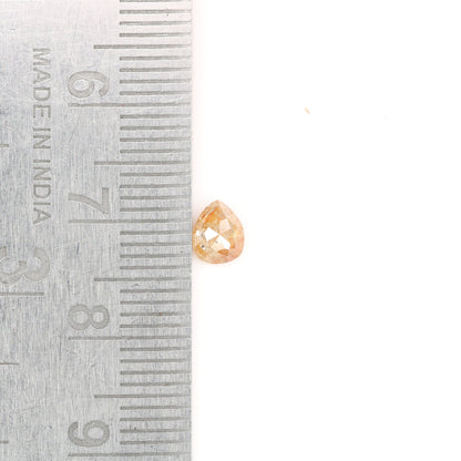 0.48 CT Natural Peach Colour Rustic Pear shape Diamond For Wedding Ring, Proposal Ring, Customized Jewlery MakingFor Gold Ring Diamonds