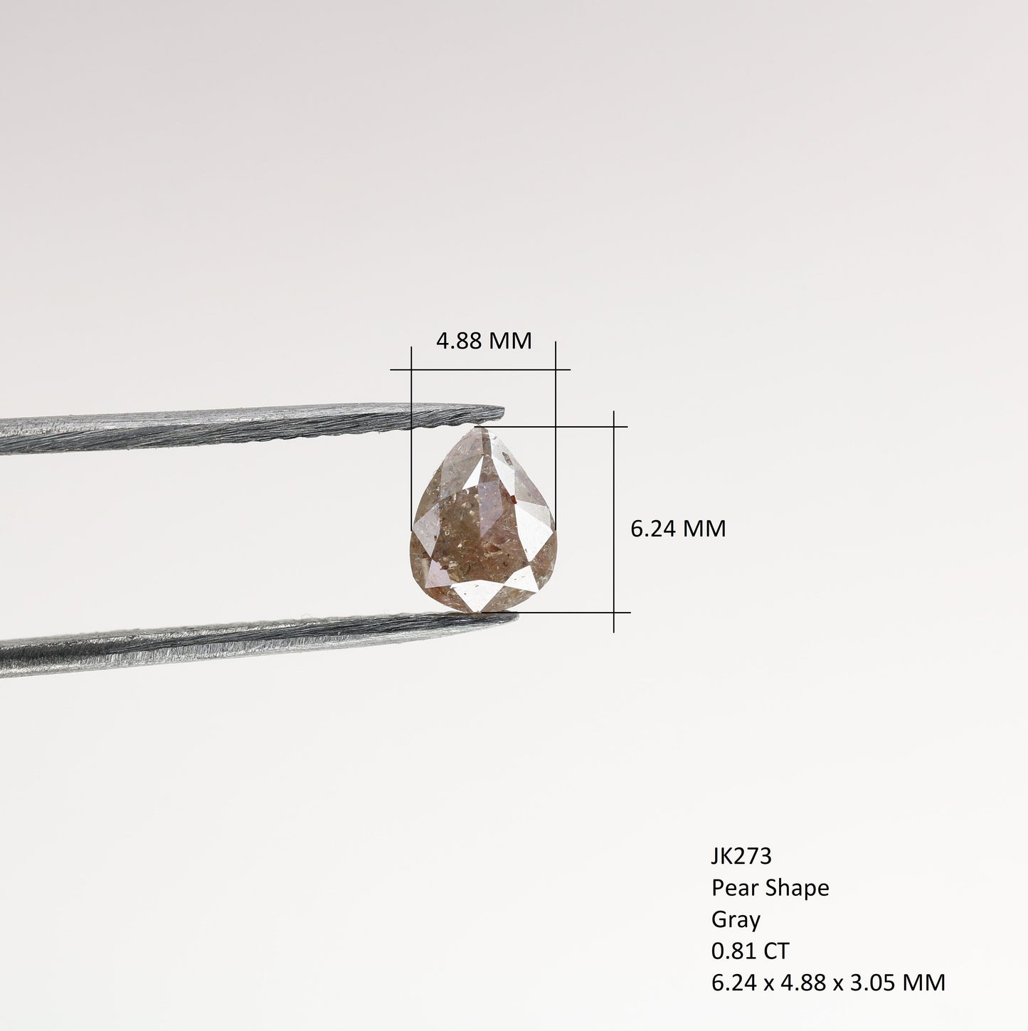 0.81 CT Grey Colour Natural Pear Shape Polished Diamond For Multiple Occasions And Wedding, Gift For HerFor Gold Ring Diamonds