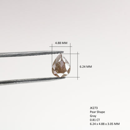 0.81 CT Grey Colour Natural Pear Shape Polished Diamond For Multiple Occasions And Wedding, Gift For HerFor Gold Ring Diamonds