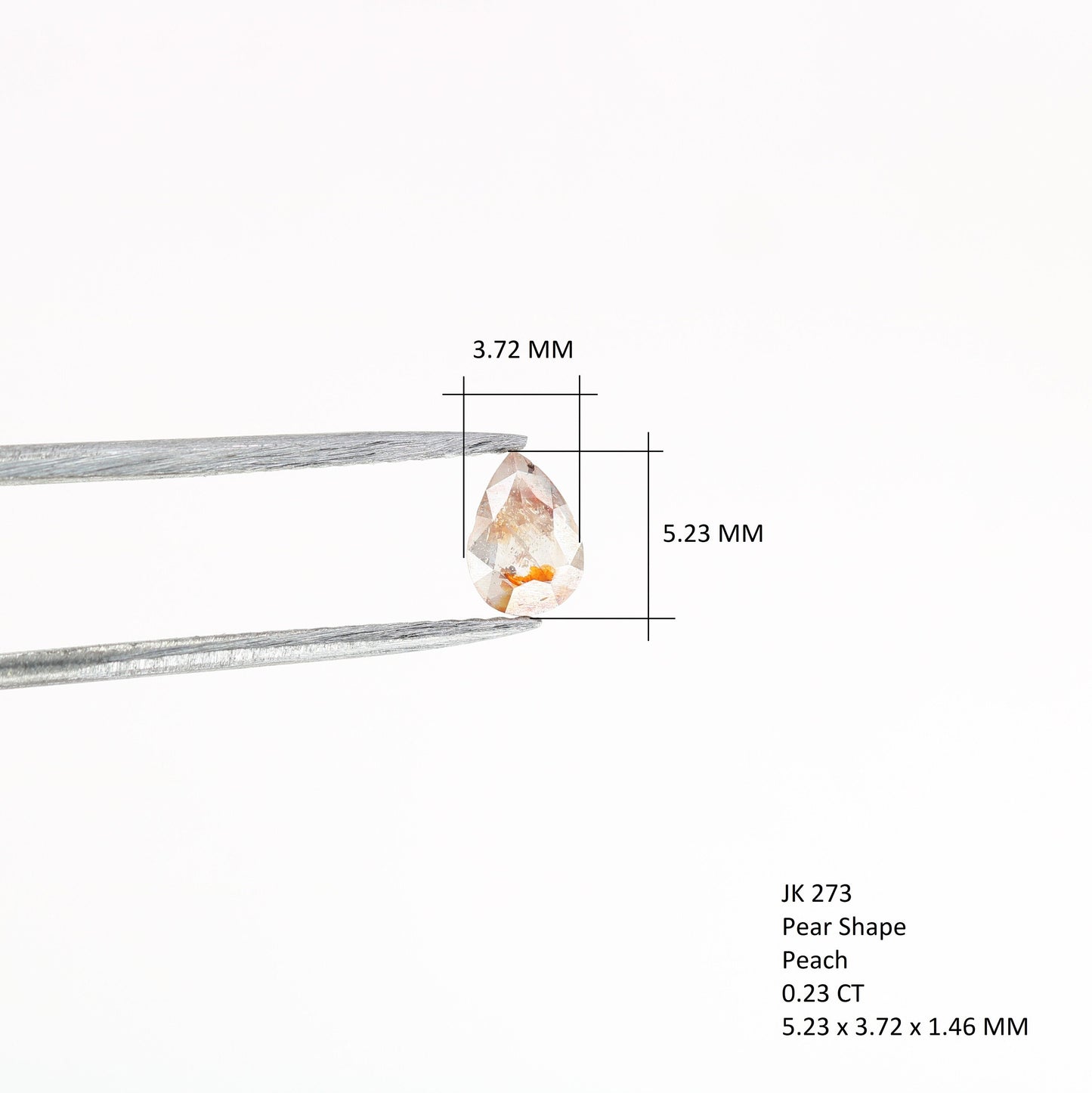 0.23 CT Natural Loose Pear Shape Diamond Salt And Pepper Pear Diamond For Wedding Jewelry, Anniversary Ring, 14k Gold Necklace Diamonds