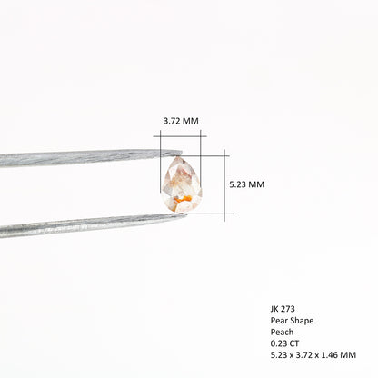 0.23 CT Natural Loose Pear Shape Diamond Salt And Pepper Pear Diamond For Wedding Jewelry, Anniversary Ring, 14k Gold Necklace Diamonds