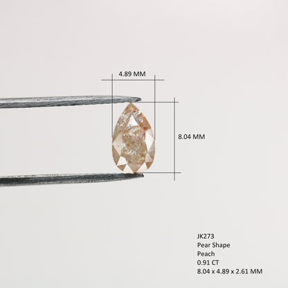 0.91 CT Peach Pear Shape Diamond - Versatile Engagement Ring for Her