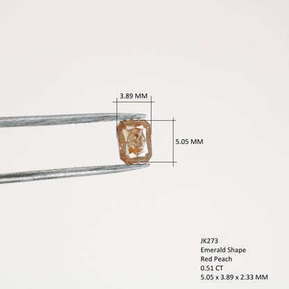 0.51 CT Red Emerald Cut Loose Salt & Pepper Diamond - Perfect for Wedding Rings - Labor Day Sale