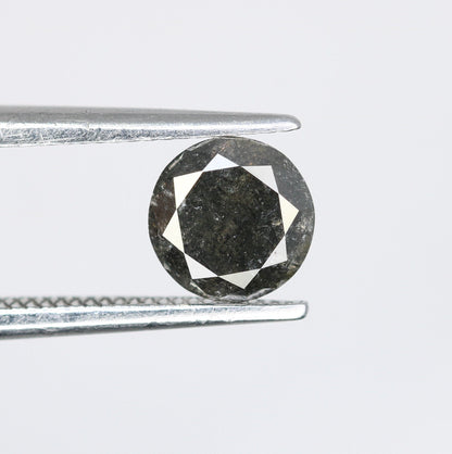 0.78 CT Galaxy Salt and Pepper Diamond | Round Rose Cut Loose Black Diamond for Custom Jewelry Design | Wholesale Pricing Available