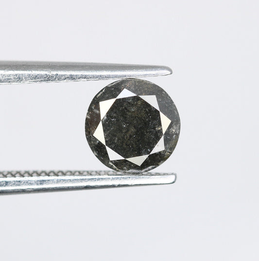 0.78 CT Galaxy Salt and Pepper Diamond | Round Rose Cut Loose Black Diamond for Custom Jewelry Design | Wholesale Pricing Available