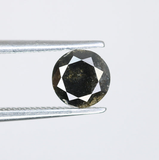0.76 CT Round Brilliant Cut Salt and Pepper Black Diamond | Loose Natural Diamond for Earrings, Pendants, Necklaces | Wholesale Pricing