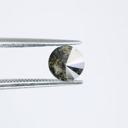 0.76 CT Round Brilliant Cut Salt and Pepper Black Diamond | Loose Natural Diamond for Earrings, Pendants, Necklaces | Wholesale Pricing