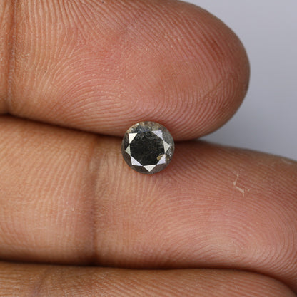 0.77 CT Round Brilliant Cut Galaxy Diamond | Natural Salt and Pepper Black Diamond for Rings, Earrings, Necklaces | Wholesale Pricing