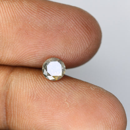 0.77 CT Round Brilliant Cut Galaxy Diamond | 5.6mm Natural Salt and Pepper Black Diamond | Loose Stone for Gold Rings | Perfect Gift for Her