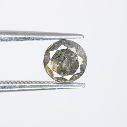 0.77 CT Round Brilliant Cut Galaxy Diamond | 5.6mm Natural Salt and Pepper Black Diamond | Loose Stone for Gold Rings | Perfect Gift for Her