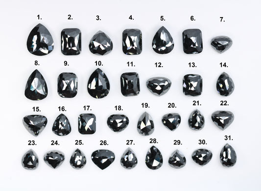 Antique Mixed Shape Black Diamonds | Natural Loose Salt and Pepper Diamonds | Unique Gems for Sale | Perfect Gift for Jewelry Lovers