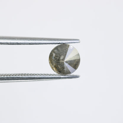 0.76 CT Round Rose Cut Salt and Pepper Galaxy Diamond | 5.6mm Natural Loose Diamond for Ring, Necklace, and Pendant Jewelry Making