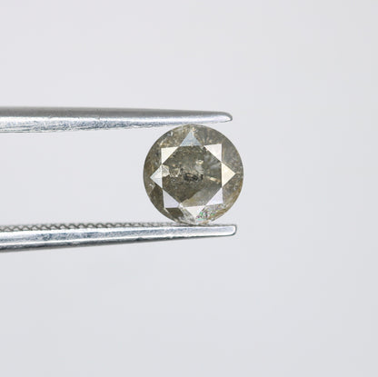 0.76 CT Round Rose Cut Salt and Pepper Galaxy Diamond | 5.6mm Natural Loose Diamond for Ring, Necklace, and Pendant Jewelry Making