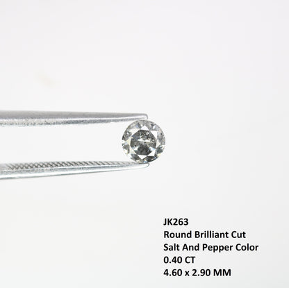 0.40 CT Brilliant Cut Salt and Pepper Diamond | Loose Natural Diamond for Custom Gold Rings and Fine Jewelry
