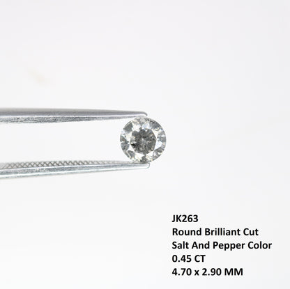 0.45 CT Loose Salt and Pepper Diamond | Brilliant Cut Natural Stone for Custom Gold Rings and Fine Jewelry