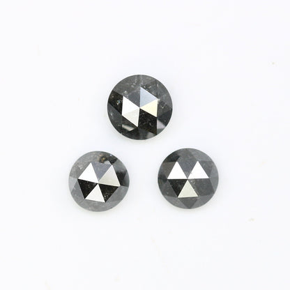 0.69 CT Natural Black Salt and Pepper Rose Cut Round Real Diamond ll Anniversary Gift ll Birthday Gift ll Wedding Gift ll Engagement Gift