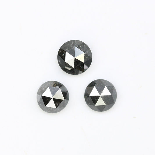 0.69 CT Natural Black Salt and Pepper Rose Cut Round Real Diamond ll Anniversary Gift ll Birthday Gift ll Wedding Gift ll Engagement Gift