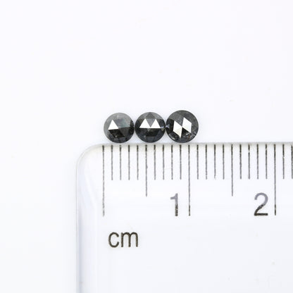 0.69 CT Natural Black Salt and Pepper Rose Cut Round Real Diamond ll Anniversary Gift ll Birthday Gift ll Wedding Gift ll Engagement Gift