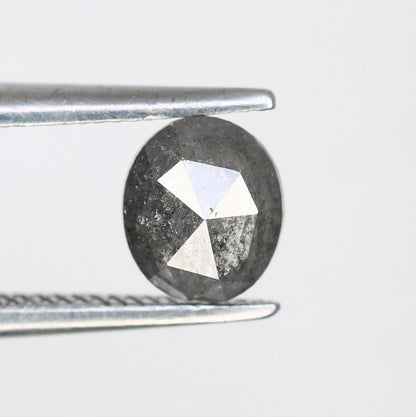 0.69 CT Salt and Pepper Oval Diamond Ring, 5.8 x 5.0 mm - Natural Loose Diamond for Custom Gold Rings & Unique Jewelry Designs