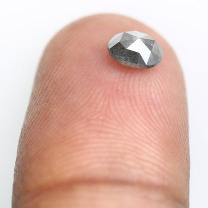 0.69 CT Salt and Pepper Oval Diamond Ring, 5.8 x 5.0 mm - Natural Loose Diamond for Custom Gold Rings & Unique Jewelry Designs
