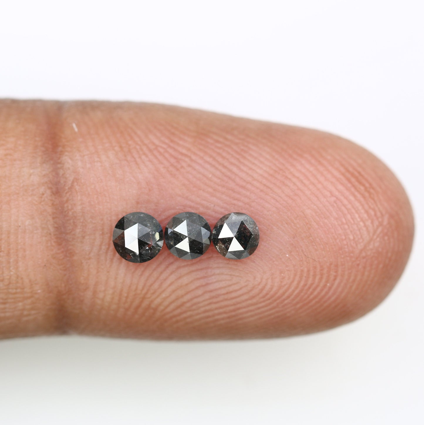 0.69 CT Natural Black Salt and Pepper Rose Cut Round Real Diamond ll Anniversary Gift ll Birthday Gift ll Wedding Gift ll Engagement Gift