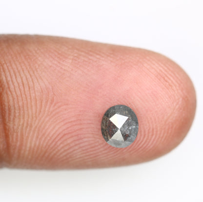 0.69 CT Salt and Pepper Oval Diamond Ring, 5.8 x 5.0 mm - Natural Loose Diamond for Custom Gold Rings & Unique Jewelry Designs
