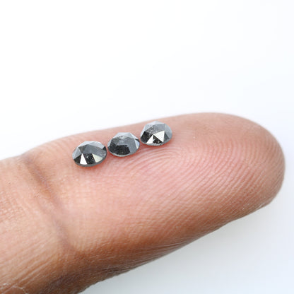 0.69 CT Natural Black Salt and Pepper Rose Cut Round Real Diamond ll Anniversary Gift ll Birthday Gift ll Wedding Gift ll Engagement Gift