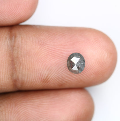 0.69 CT Salt and Pepper Oval Diamond Ring, 5.8 x 5.0 mm - Natural Loose Diamond for Custom Gold Rings & Unique Jewelry Designs