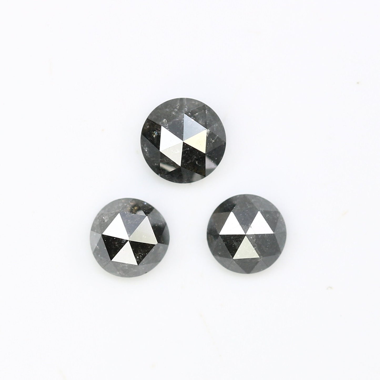 0.69 CT Natural Black Salt and Pepper Rose Cut Round Real Diamond ll Anniversary Gift ll Birthday Gift ll Wedding Gift ll Engagement Gift