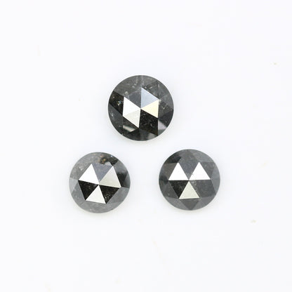 0.69 CT Natural Black Salt and Pepper Rose Cut Round Real Diamond ll Anniversary Gift ll Birthday Gift ll Wedding Gift ll Engagement Gift