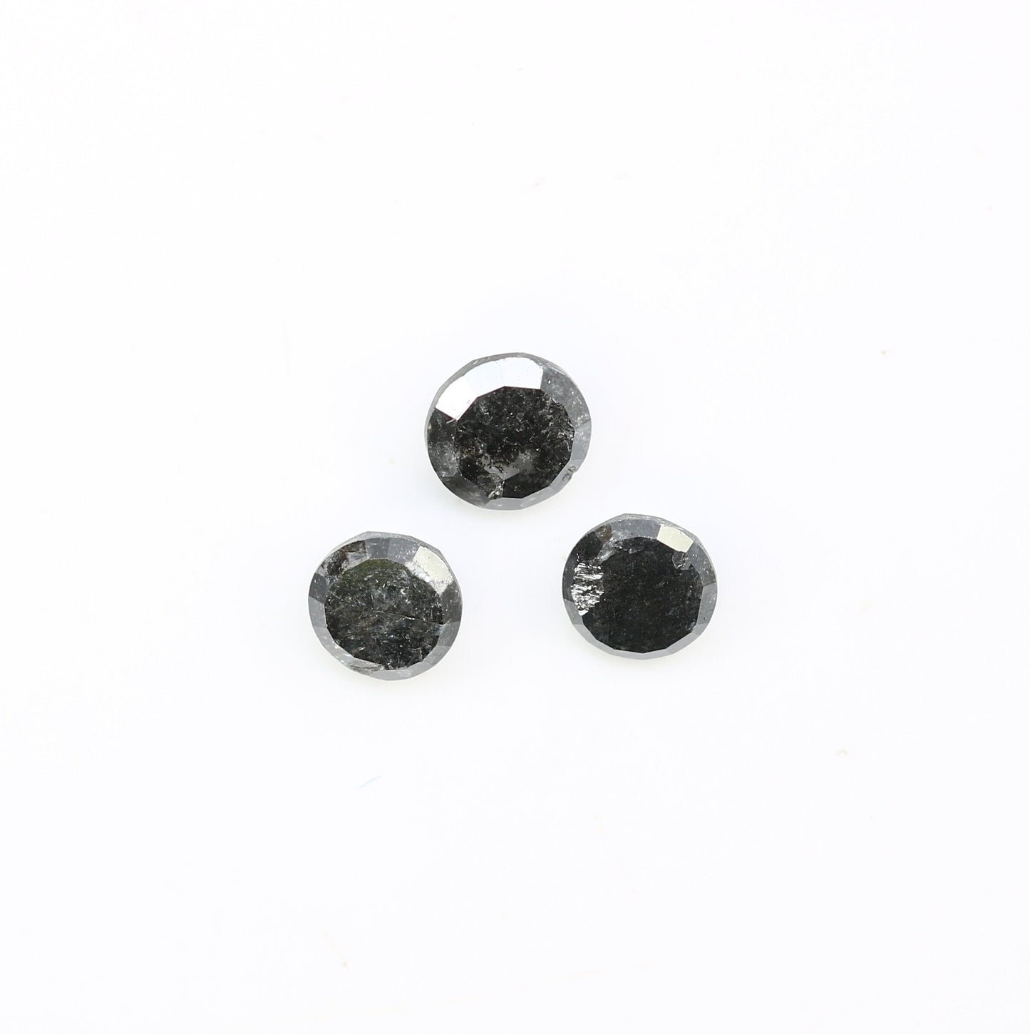 0.69 CT Natural Black Salt and Pepper Rose Cut Round Real Diamond ll Anniversary Gift ll Birthday Gift ll Wedding Gift ll Engagement Gift