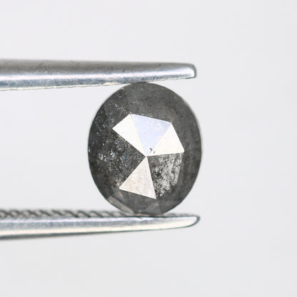 0.69 CT Salt and Pepper Oval Diamond Ring, 5.8 x 5.0 mm - Natural Loose Diamond for Custom Gold Rings & Unique Jewelry Designs