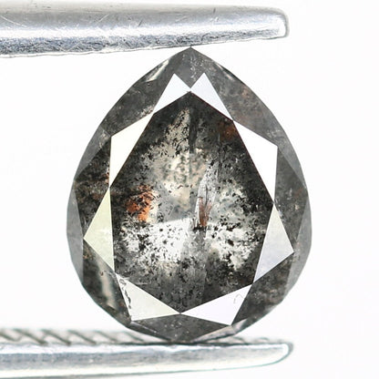 Pear Salt And Pepper Diamond For Engagement Ring 0.90 CT 6.3 x 5.2 mmFor Gold Ring Diamonds