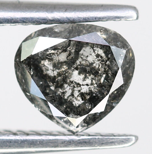 0.50 CT Heart Shaped Salt And Pepper Diamond For Anniversary GiftFor Gold Ring Diamonds